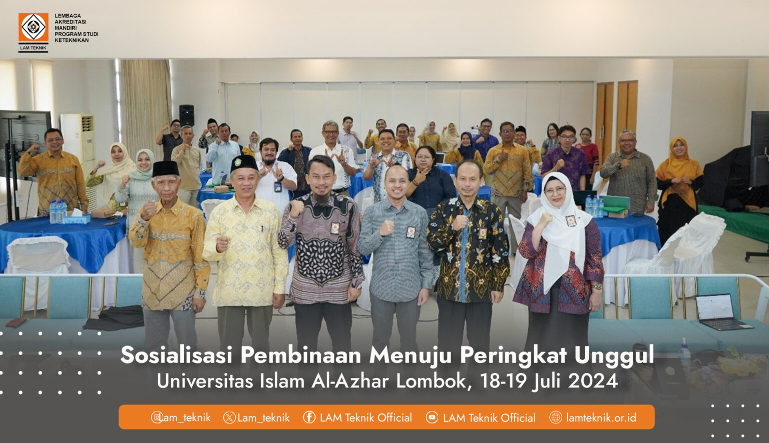 Sosialisasi Pembinaan Menuju Peringkat Unggul LAM Teknik 2024 diselenggarakan di 12 Kota Seluruh Indonesia