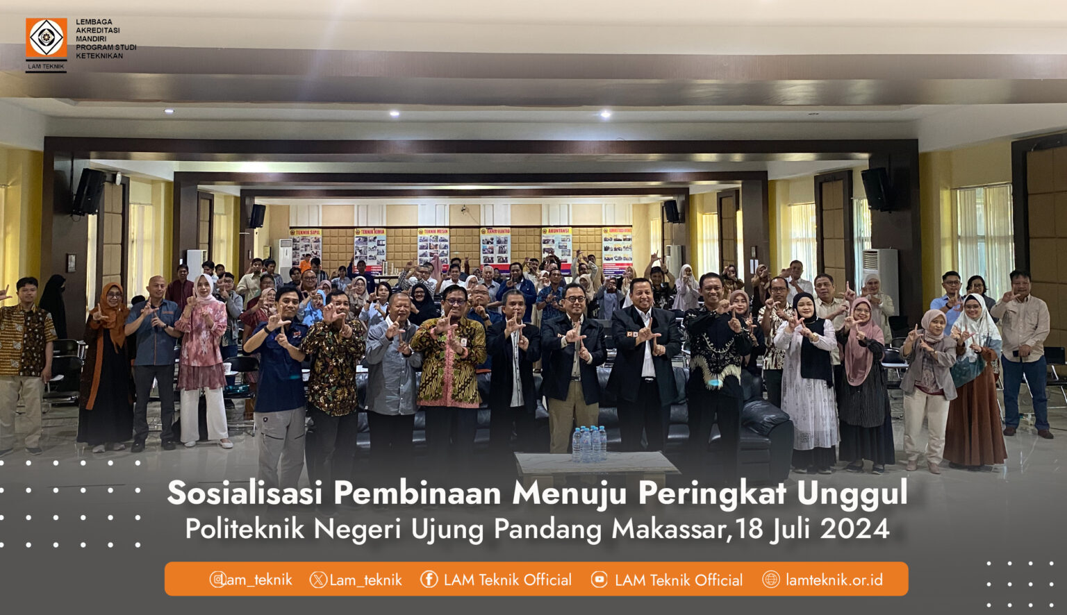 Sosialisasi Pembinaan Menuju Peringkat Unggul LAM Teknik 2024 diselenggarakan di 12 Kota Seluruh Indonesia