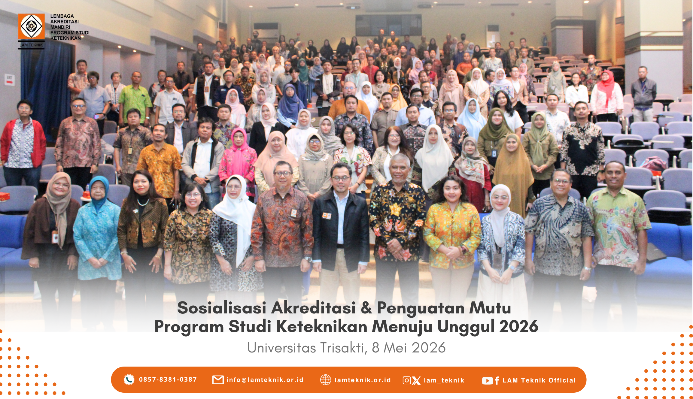 Pelaksanaan Sosialisasi Akreditasi dan Penguatan Mutu Program Studi Keteknikan Menuju Unggul tahun 2026 di 14 Kota Seluruh Indonesia