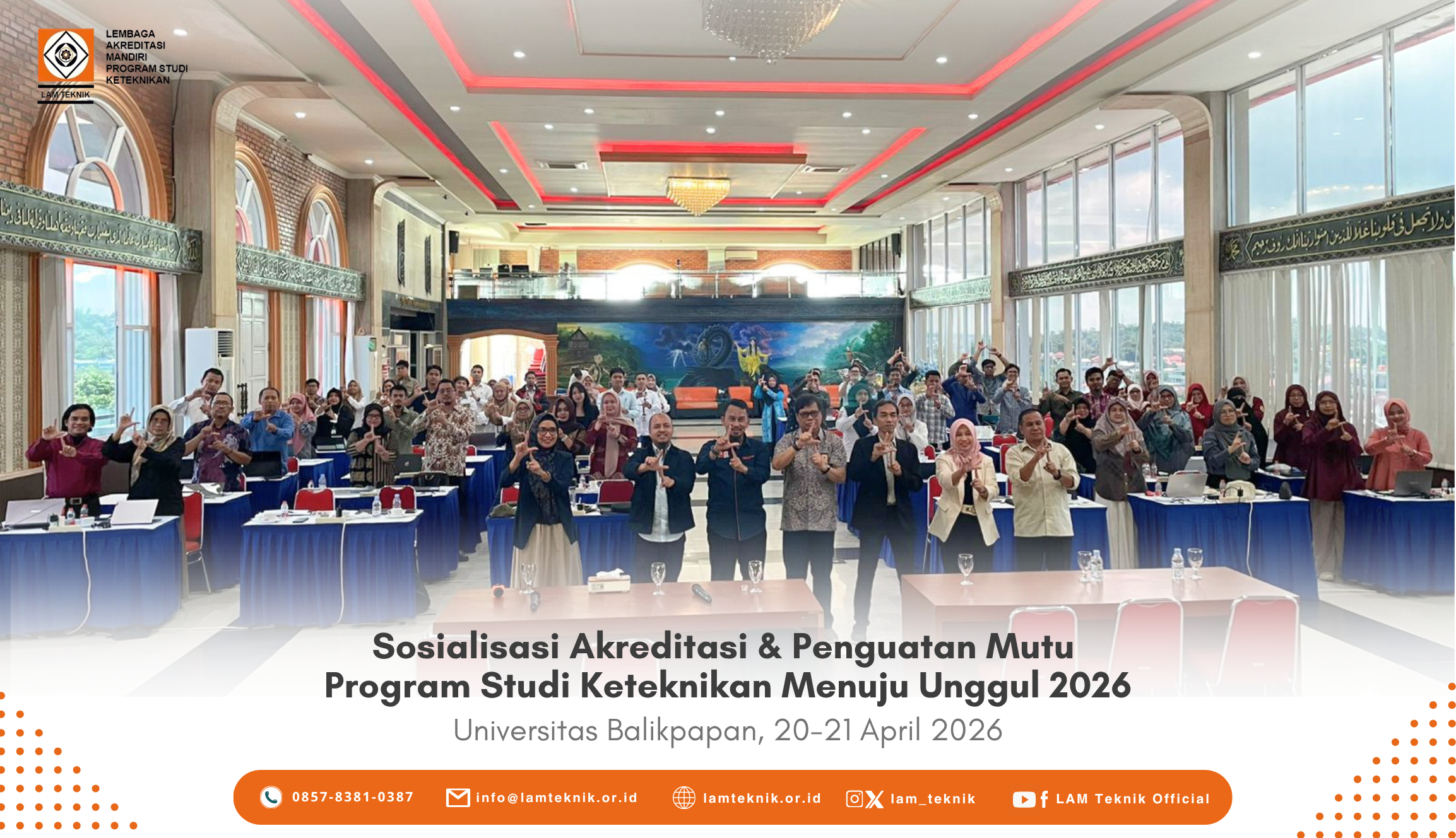Pelaksanaan Sosialisasi Akreditasi dan Penguatan Mutu Program Studi Keteknikan Menuju Unggul tahun 2026 di 14 Kota Seluruh Indonesia