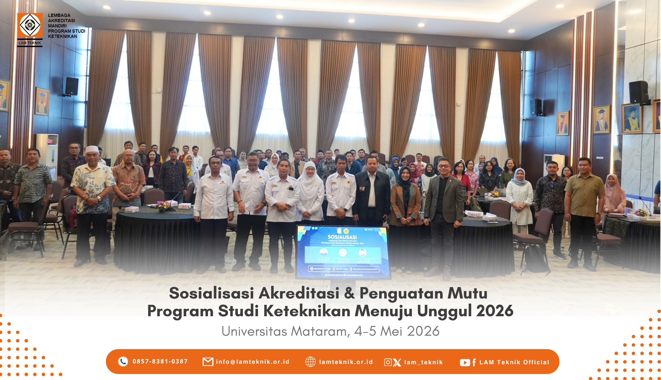 Pelaksanaan Sosialisasi Akreditasi dan Penguatan Mutu Program Studi Keteknikan Menuju Unggul tahun 2026 di 14 Kota Seluruh Indonesia