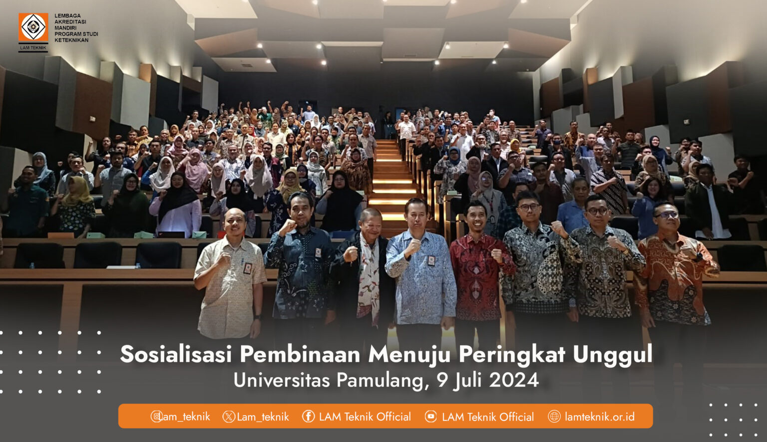 Sosialisasi Pembinaan Menuju Peringkat Unggul LAM Teknik 2024 diselenggarakan di 12 Kota Seluruh Indonesia
