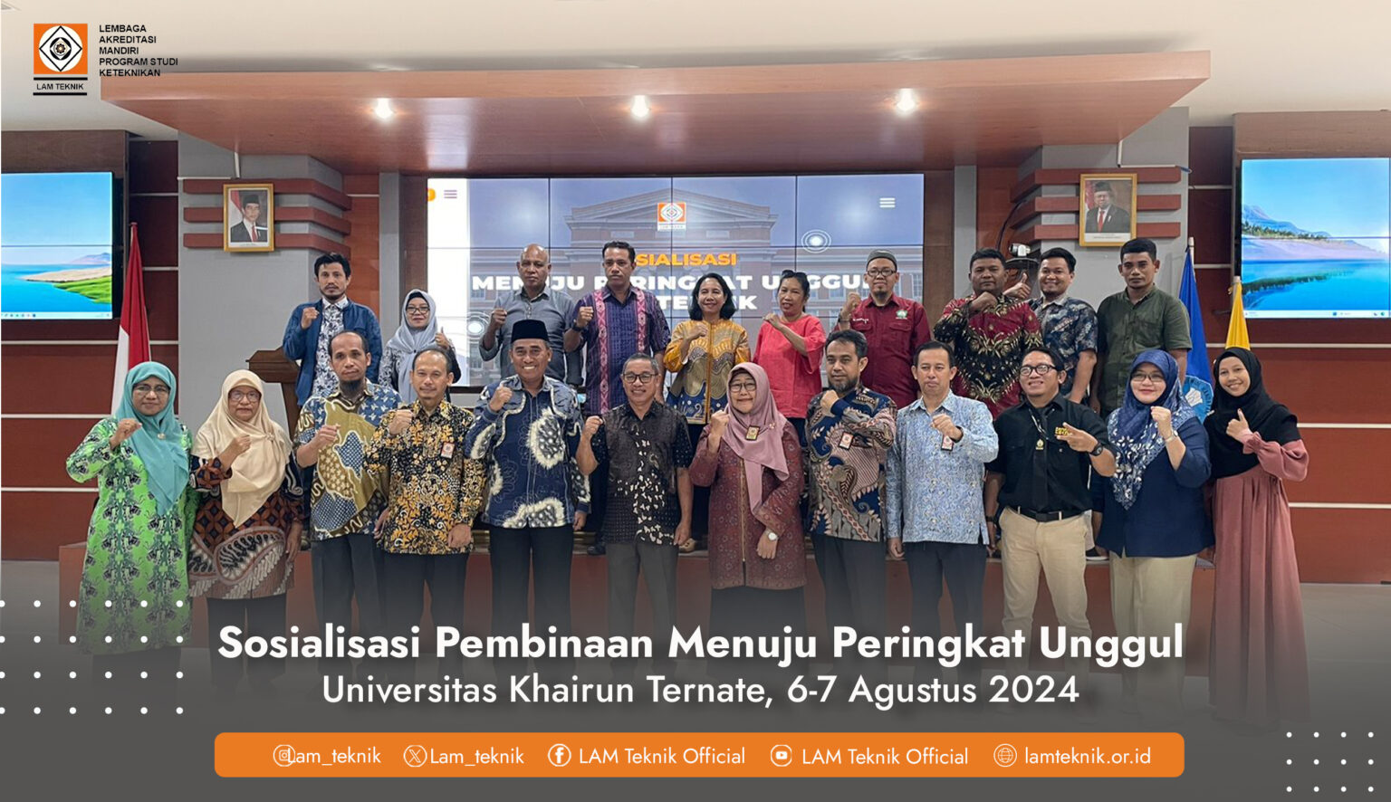 Sosialisasi Pembinaan Menuju Peringkat Unggul LAM Teknik 2024 diselenggarakan di 12 Kota Seluruh Indonesia