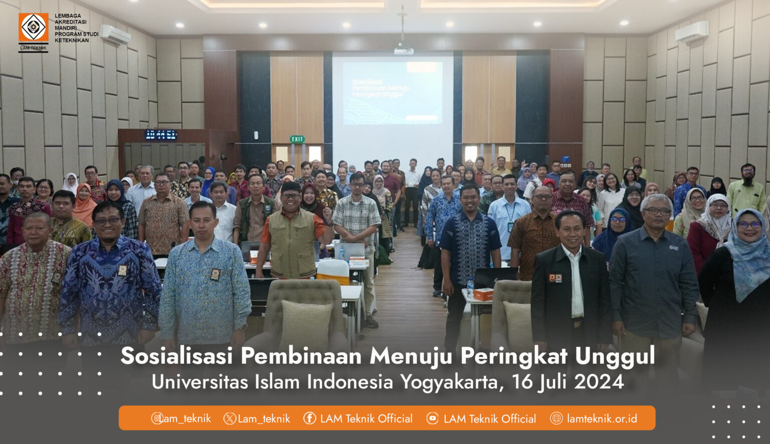 Sosialisasi Pembinaan Menuju Peringkat Unggul LAM Teknik 2024 diselenggarakan di 12 Kota Seluruh Indonesia